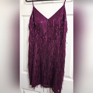 Womens Maroon Sequin Dress XL